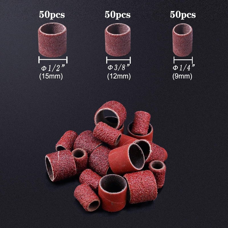 Juasky 165pcs Rotary Tool Sanding Drums 120 grit,Sanding Drum Sander Bits Bands For Dremel Drill Accessories - Image 2